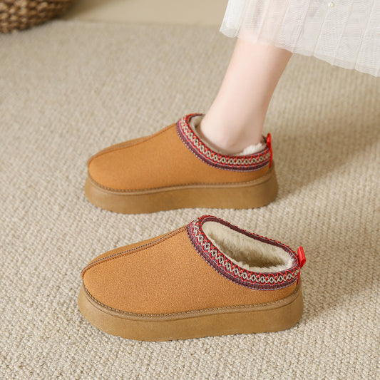 Baotou Plush Boots: Fleece Warm Snow Boots & Slippers for Women