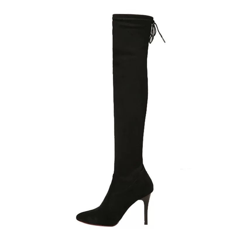 Women’s Pointed Toe Knee-High Boots – Sleek & Stiletto Chic!