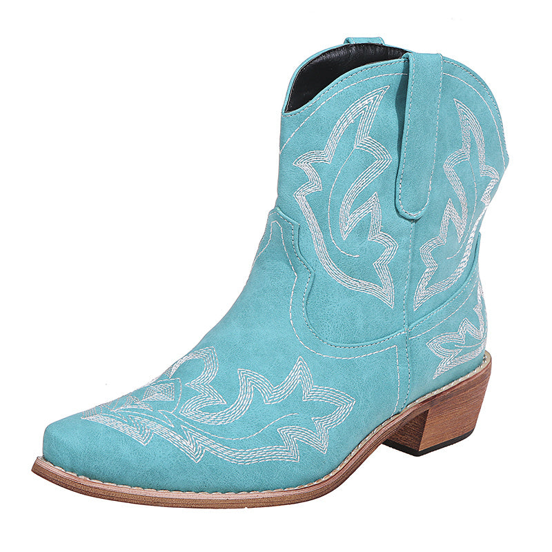 Women's Western Cowboy Boots: Embroidered Ankle Cowgirl Style