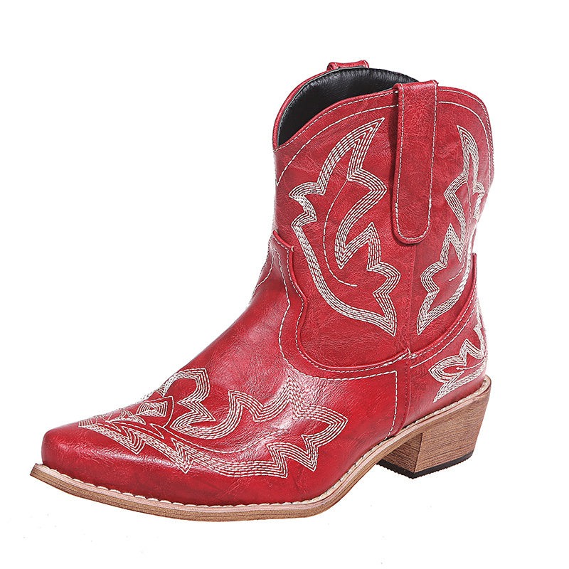 Women's Western Cowboy Boots: Embroidered Ankle Cowgirl Style